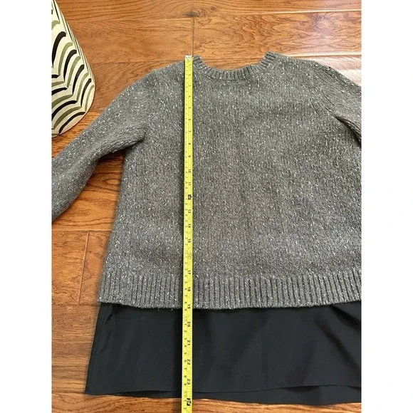 Club Monaco Women's Sweater split back Gray Retail $169 XS 38% Wool - Picture 8 of 10